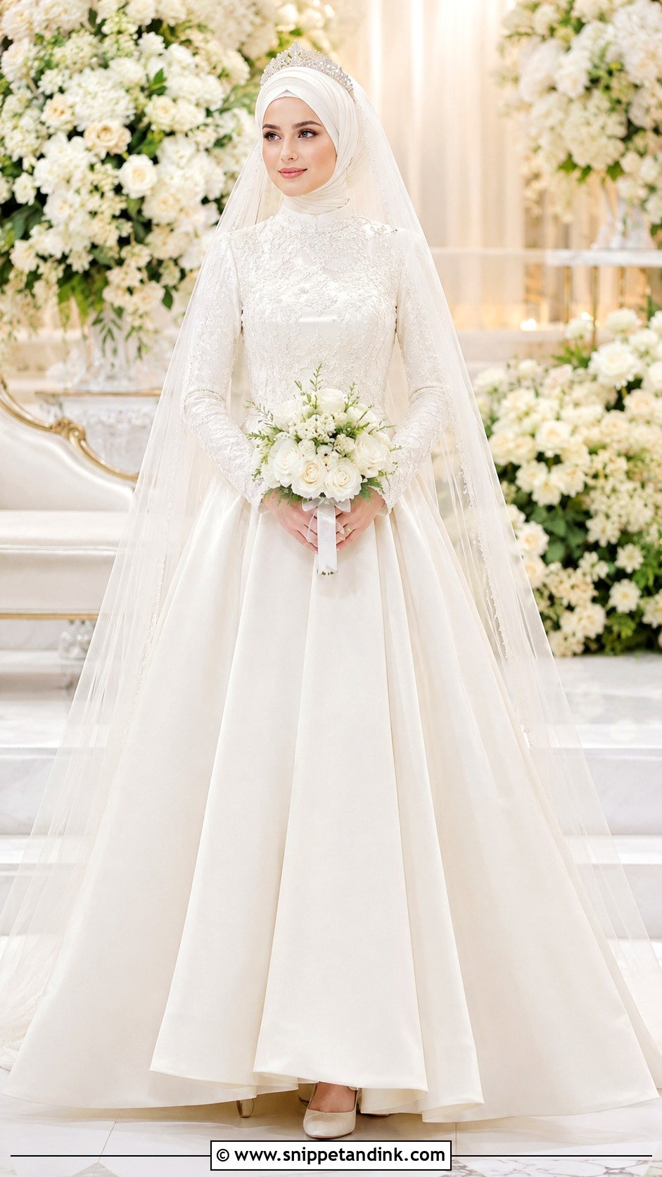 Hijab Wedding Dress With High Neck - Snippet and Ink - 20 Closed Wedding Dress Ideas
