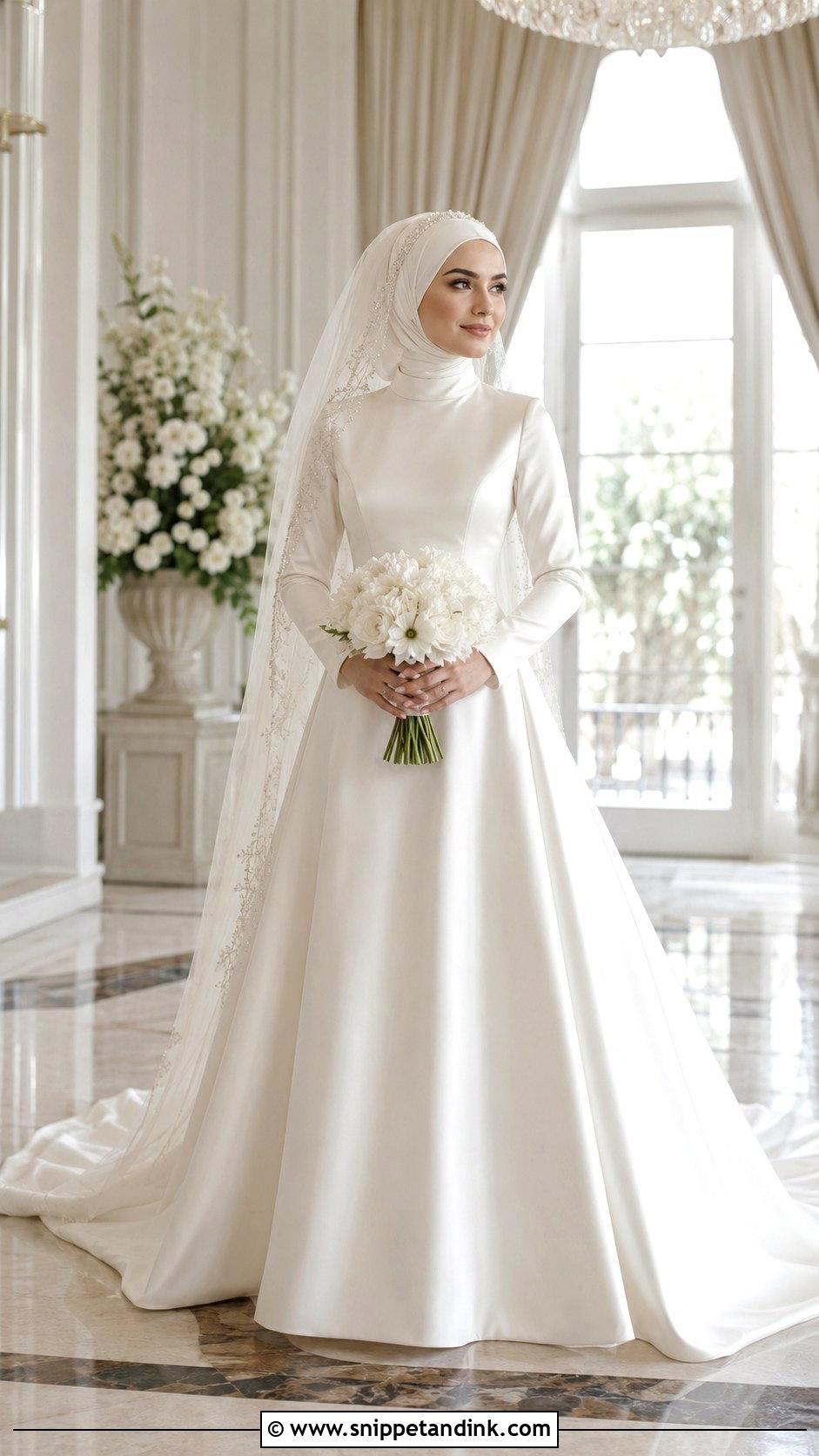 Hijab Wedding Dress With Long Sleeves - Snippet and Ink - 20 Covered Wedding Dresses