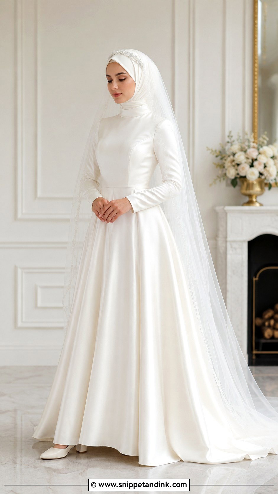 Hijab Wedding Gown With Long Sleeves - Snippet and Ink - 20 Modest Wedding Gowns with Sleeves