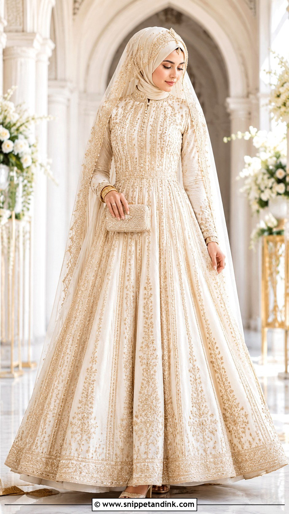 Hijabi Bridal Anarkali Dress - Snippet and Ink - 20 Hijabi Bridal Dress Ideas
