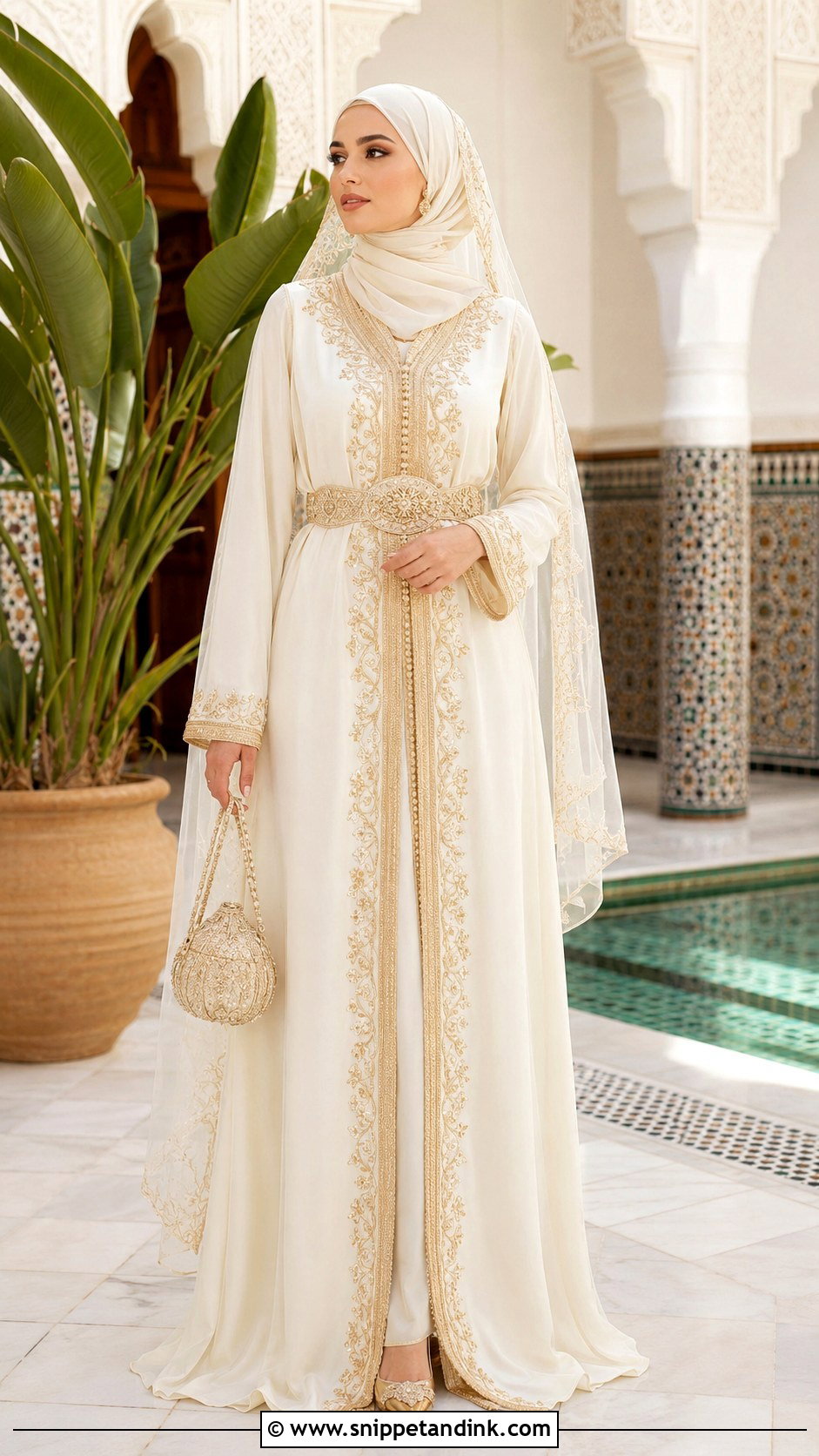 Hijabi Bridal Moroccan Caftan - Snippet and Ink - 20 Hijabi Bridal Dress Ideas