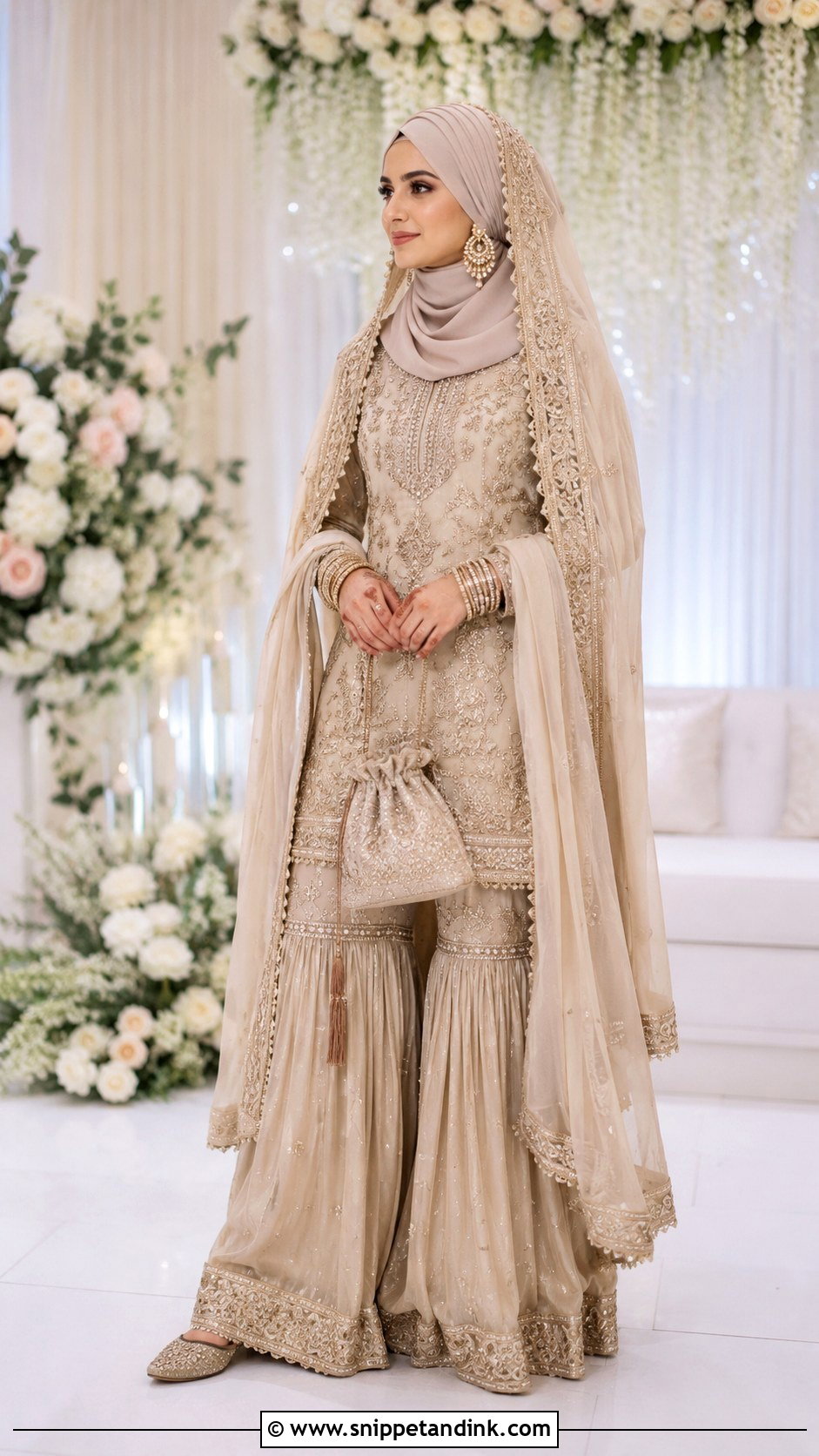 Hijabi Bridal Sharara Suit - Snippet and Ink - 20 Hijabi Bridal Dress Ideas