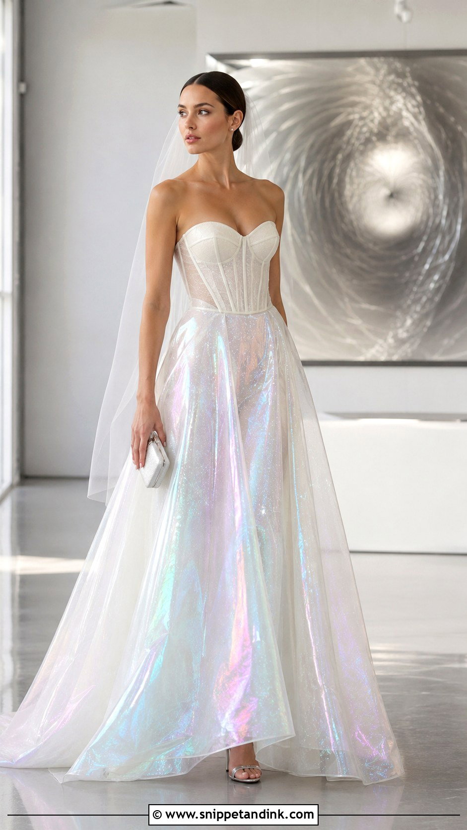 Holographic Galaxy Wedding Dress - Snippet and Ink - 20 Galaxy Wedding Dress Ideas