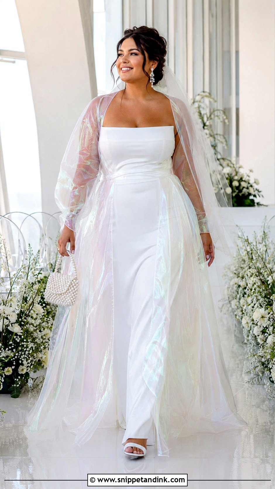 Holographic Organza Wedding Dress - Snippet and Ink - 20 Futuristic Wedding Dress Ideas