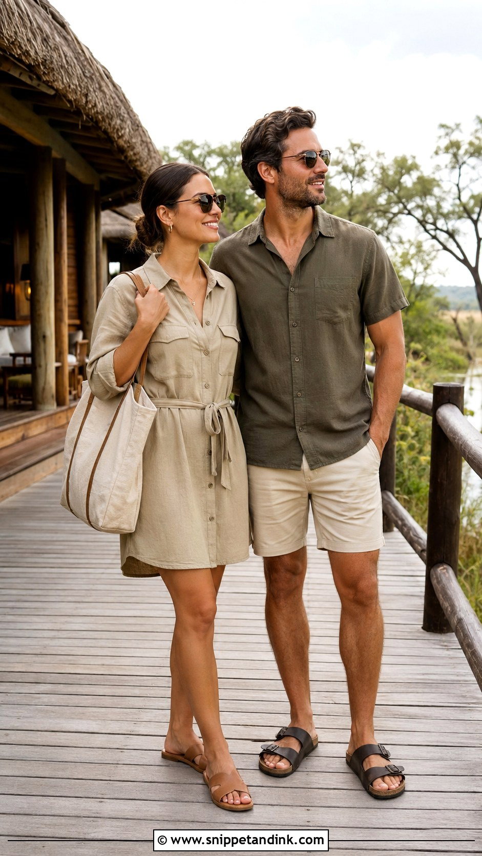 Honeymoon Safari Couple Outfits - Snippet and Ink - 25 Honeymoon Couple Outfits