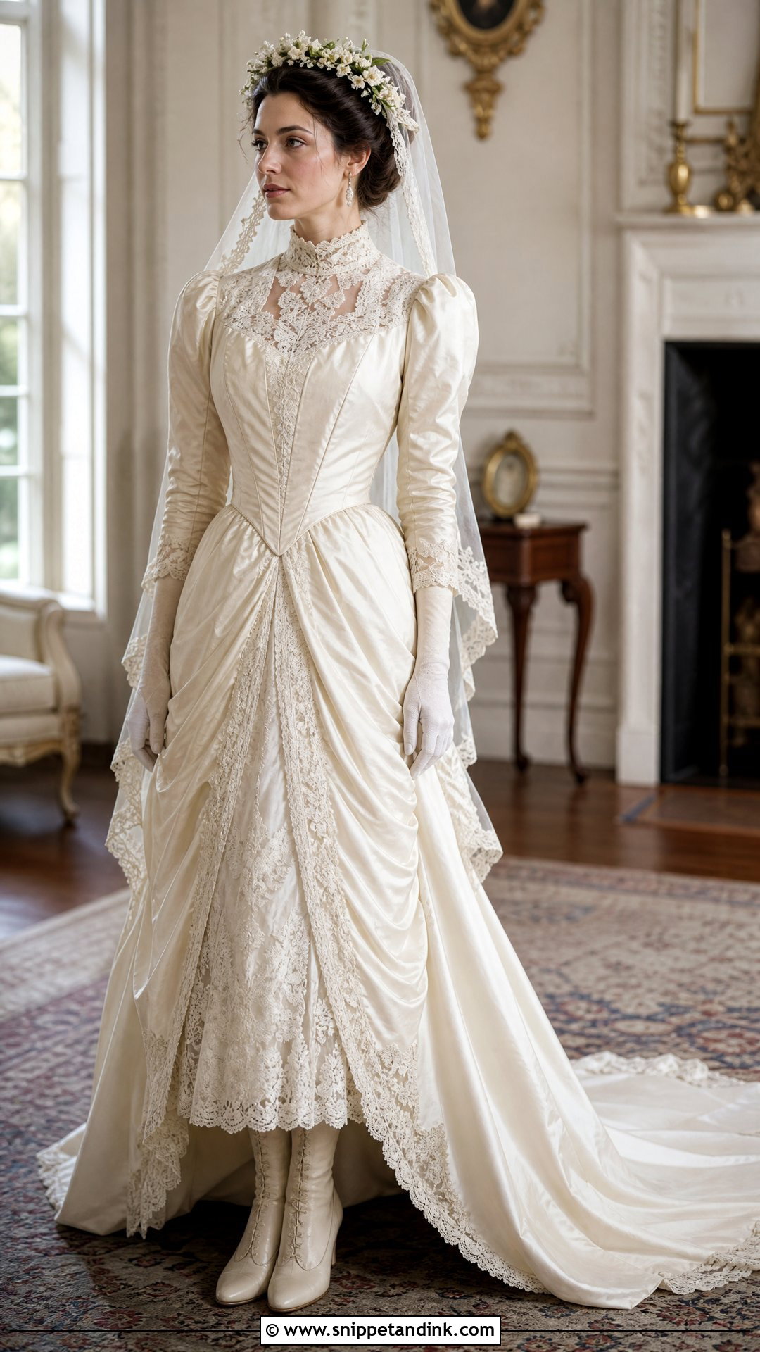 Honiton Lace Victorian Wedding Dress - Snippet and Ink - 20 Victorian Wedding Dress 19th Century Ideas