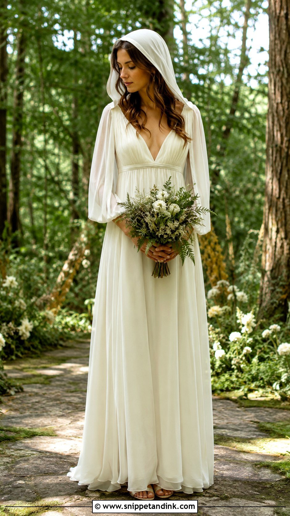 Hooded 70s Wedding Dress - Snippet and Ink - 25 Vintage 70s Wedding Dress Ideas