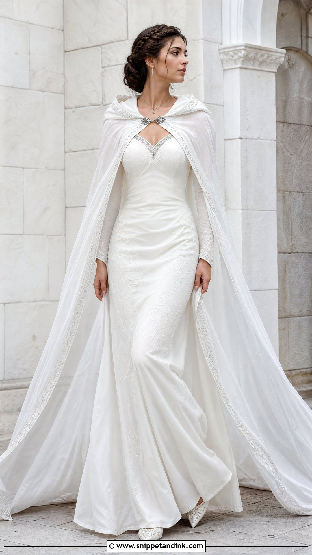 Hooded Cape Medieval Fantasy Wedding Dress - Snippet and Ink - 25 Medieval Fantasy Wedding Dress Ideas