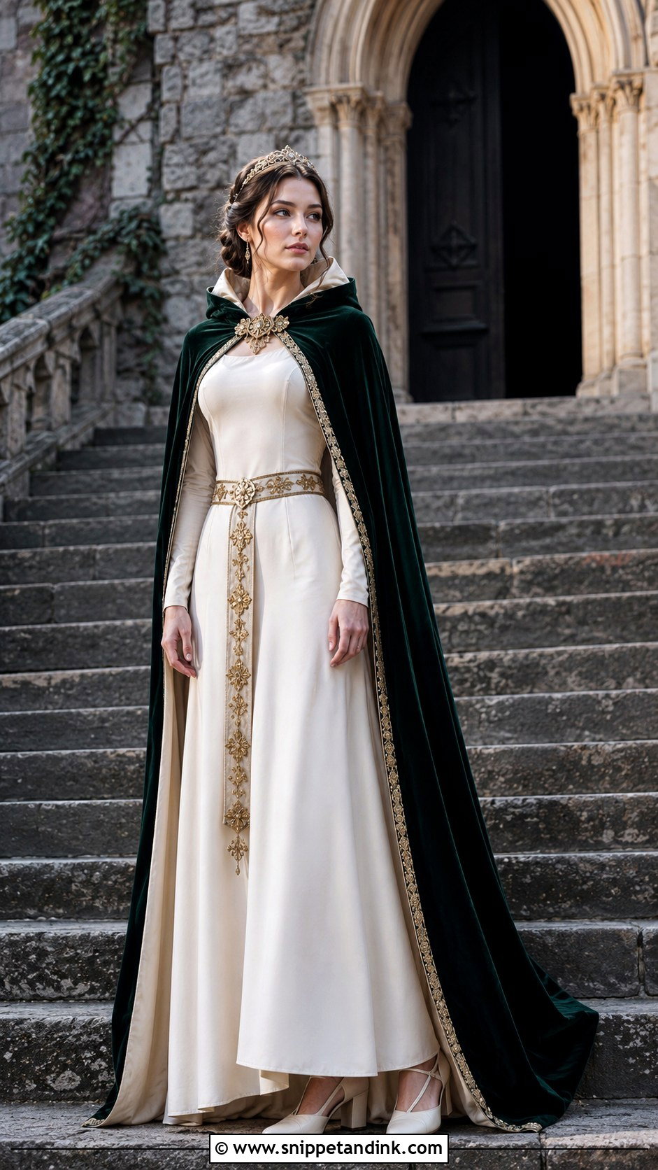 Hooded Cape Medieval Queen Wedding Dress - Snippet and Ink - 20 Medieval Queen Wedding Dress Ideas