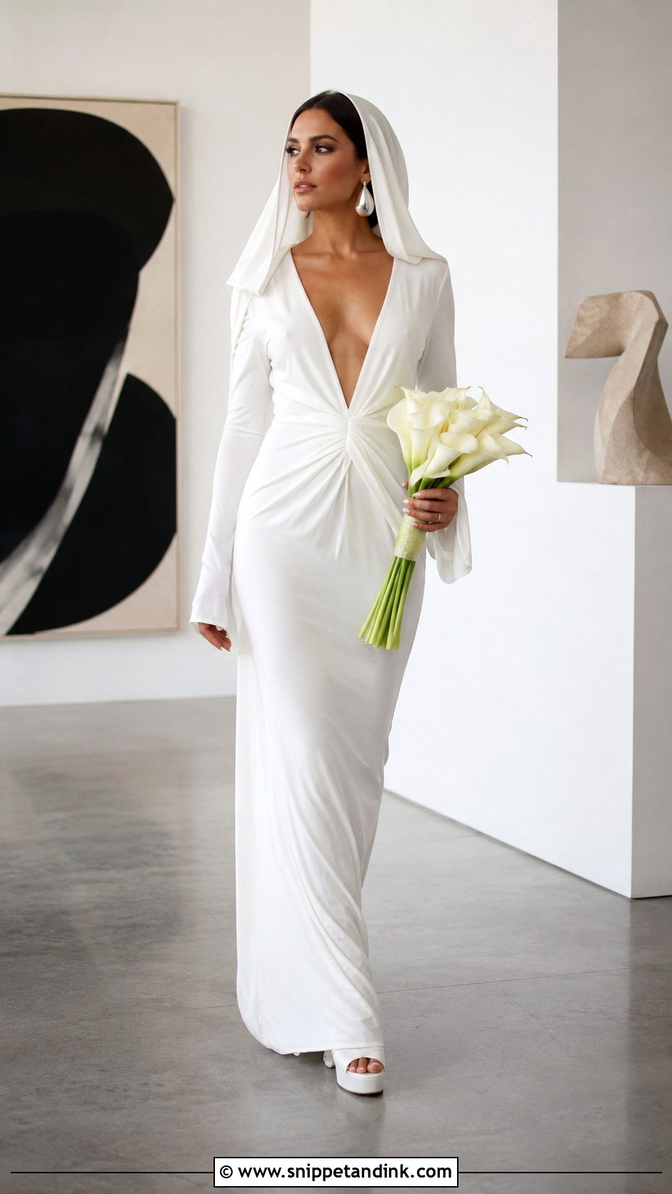 Hooded Jersey 70s Wedding Dress - Snippet and Ink - 20 70s Wedding Dresses