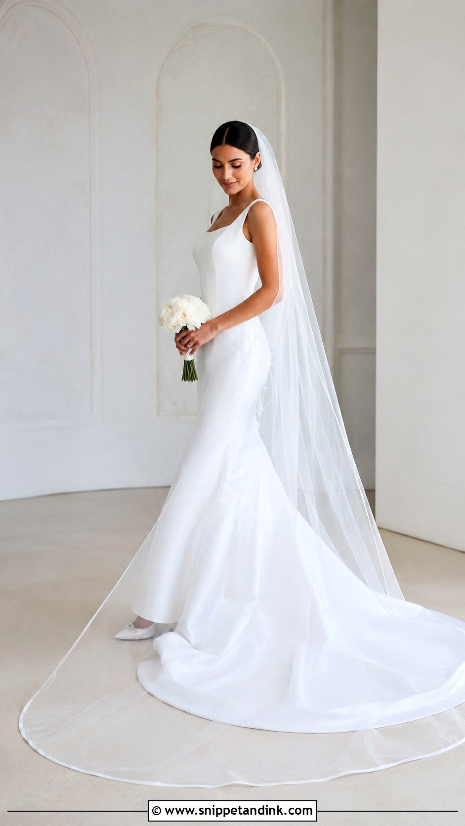 Horsehair Veil With Fit And Flare Dress - Snippet and Ink - 20 Long Veils