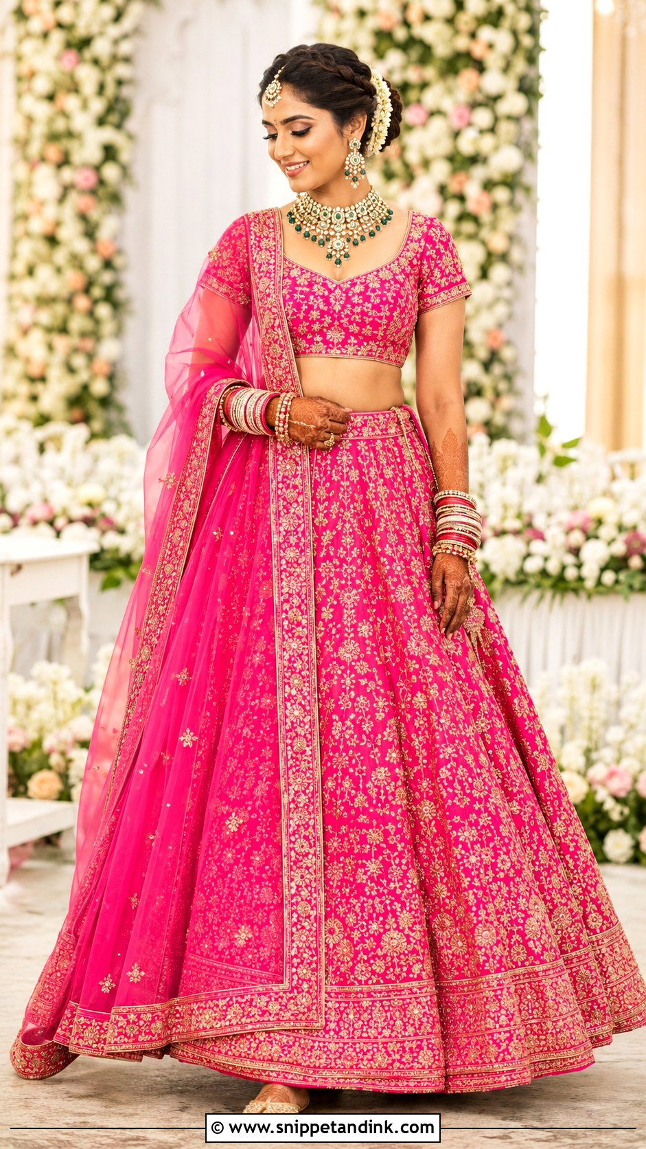 Hot Pink Bollywood Bridal Lehenga - Snippet and Ink - 20 Bollywood Bridal Ideas