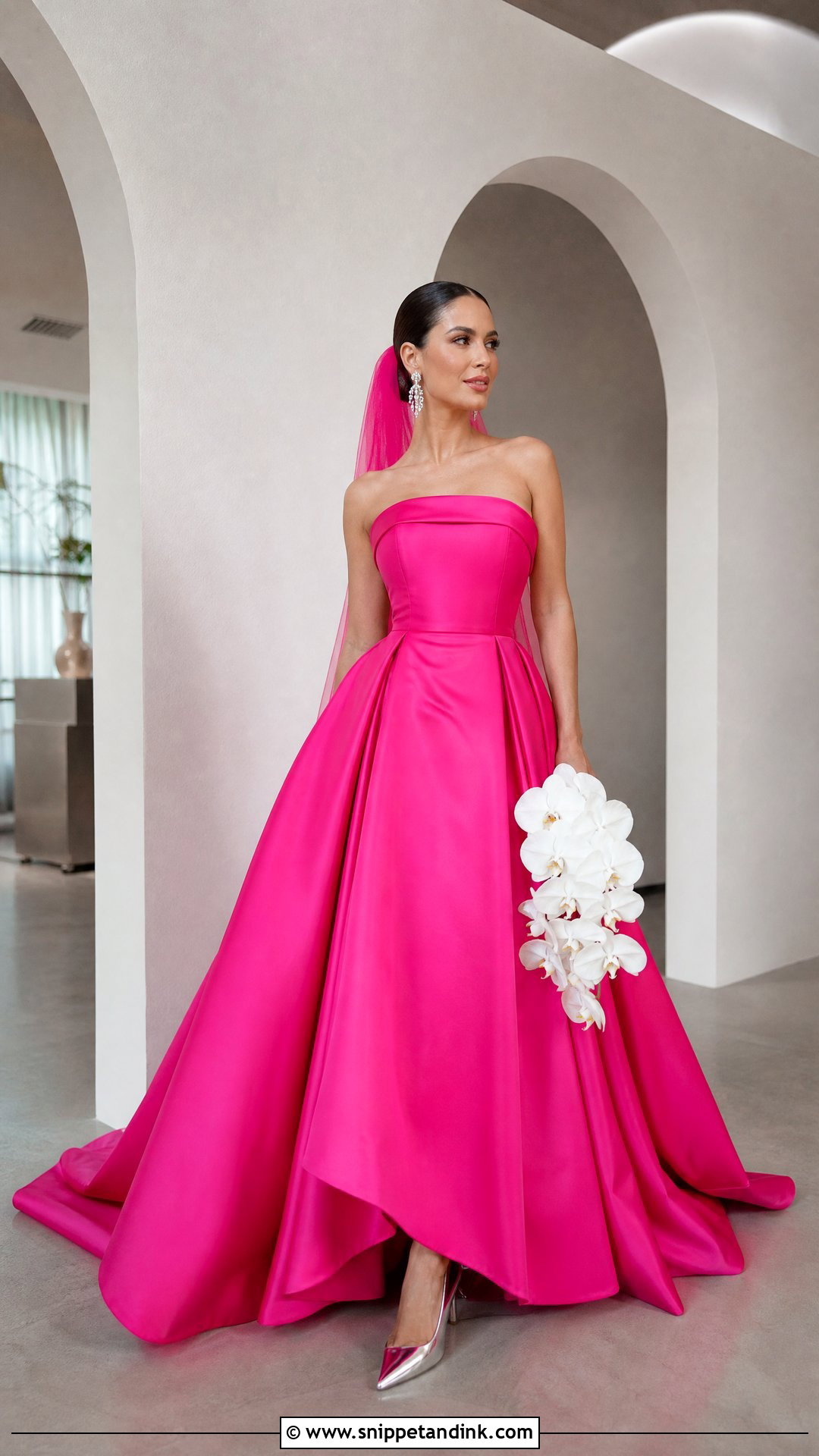 Hot Pink Bridal Gown - Snippet and Ink - 20 Pink Bridal Gown Ideas