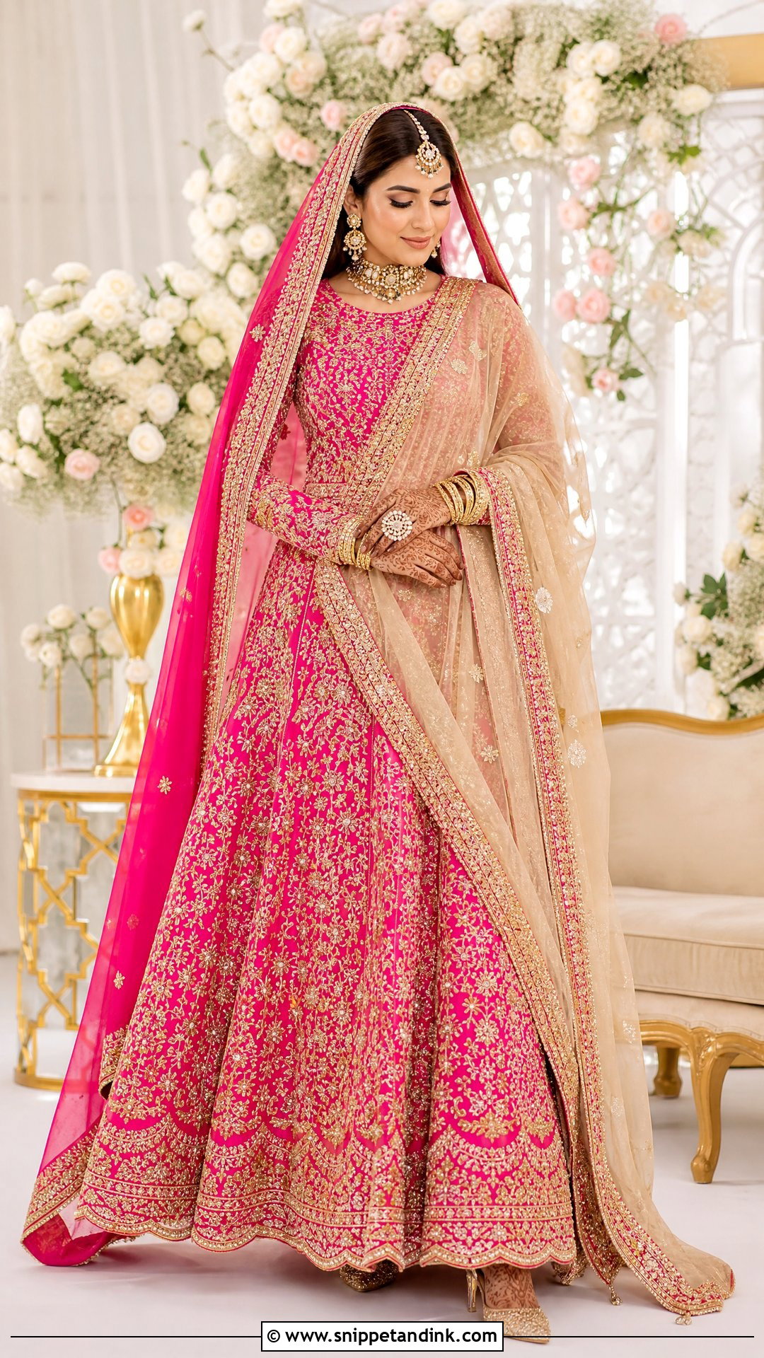 Hot Pink Bridal Lehenga Nikkah Outfit - Snippet and Ink - 20 Pink Nikkah Outfit Ideas