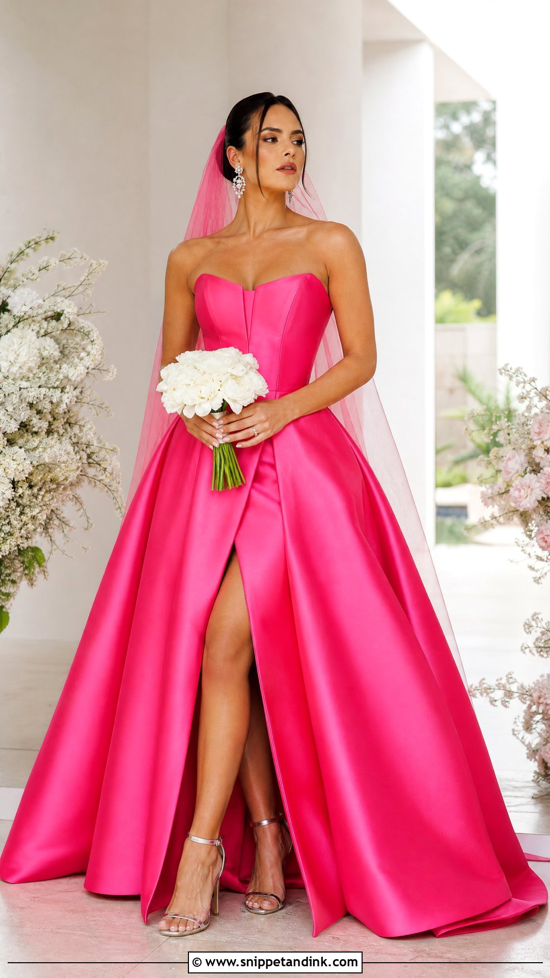 Hot Pink Bride Dress - Snippet and Ink - 25 Pink Bride Ideas