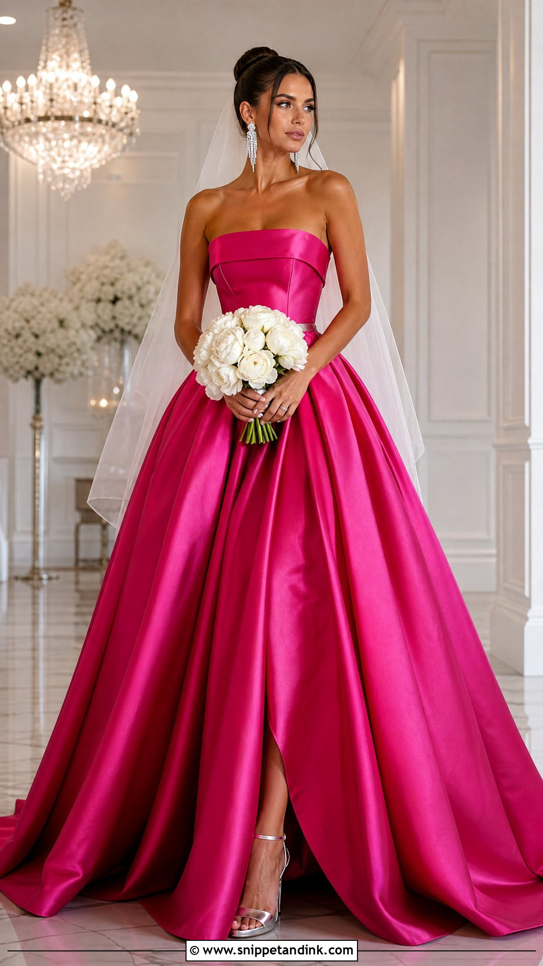 Hot Pink Bride Dress - Snippet and Ink - 20 Pink Bride Dress Ideas