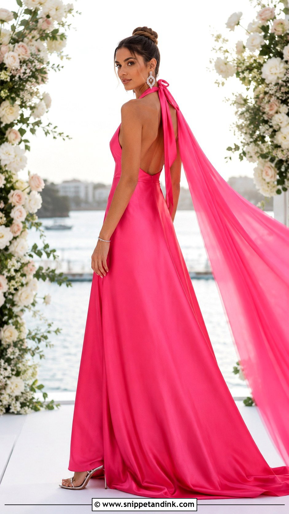 Hot Pink Halter Neck Wedding Dress - Snippet and Ink - 20 Hot Pink Wedding Dress Ideas