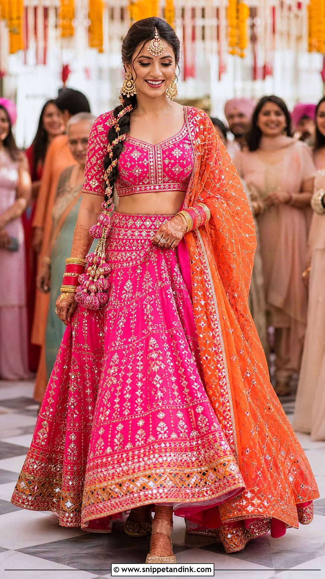 Hot Pink Lehenga For Jaago - Snippet and Ink - 25 Jaago Outfit Ideas
