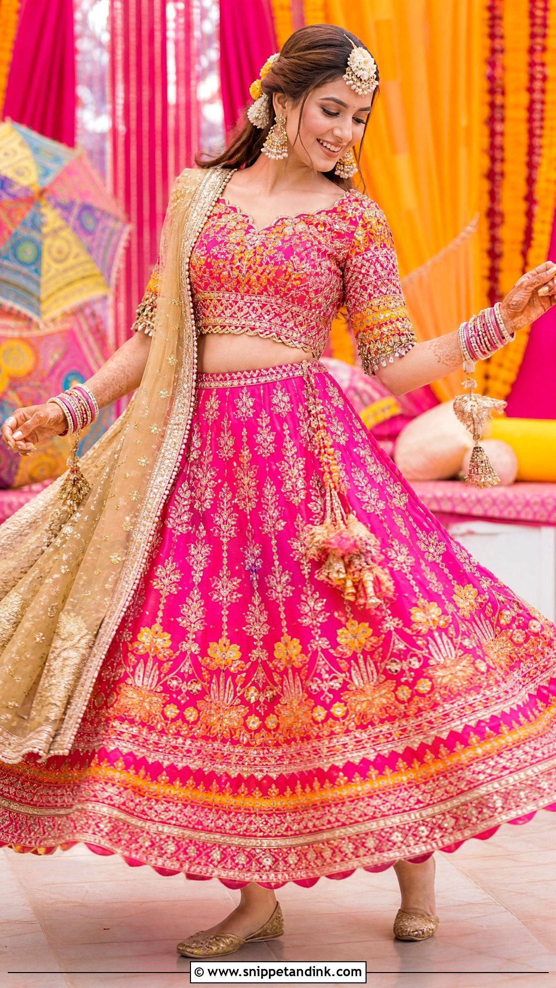 Hot Pink Mehndi Dress For Bride - Snippet and Ink - 25 Mehndi Dress for Bride Pakistani Bridal Ideas
