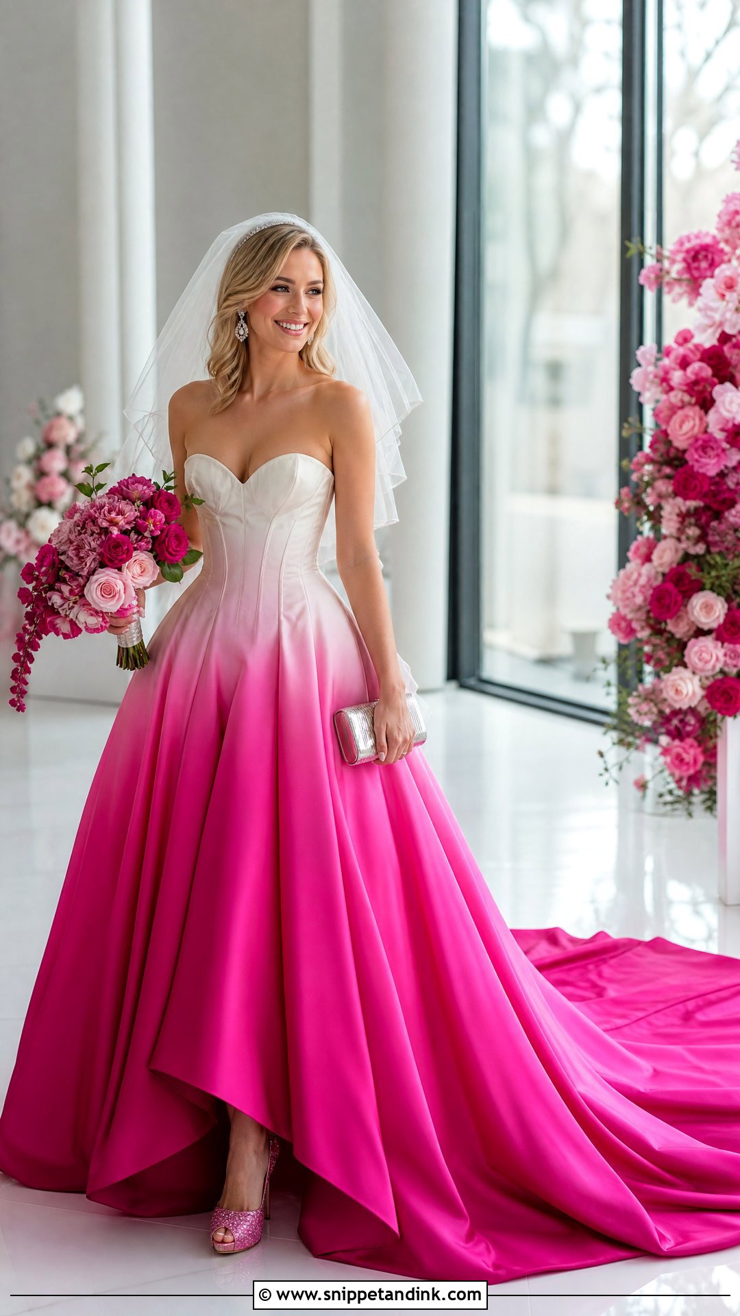 Hot Pink Ombre Wedding Dress - Snippet and Ink - 20 Trashy Wedding Dress Ideas