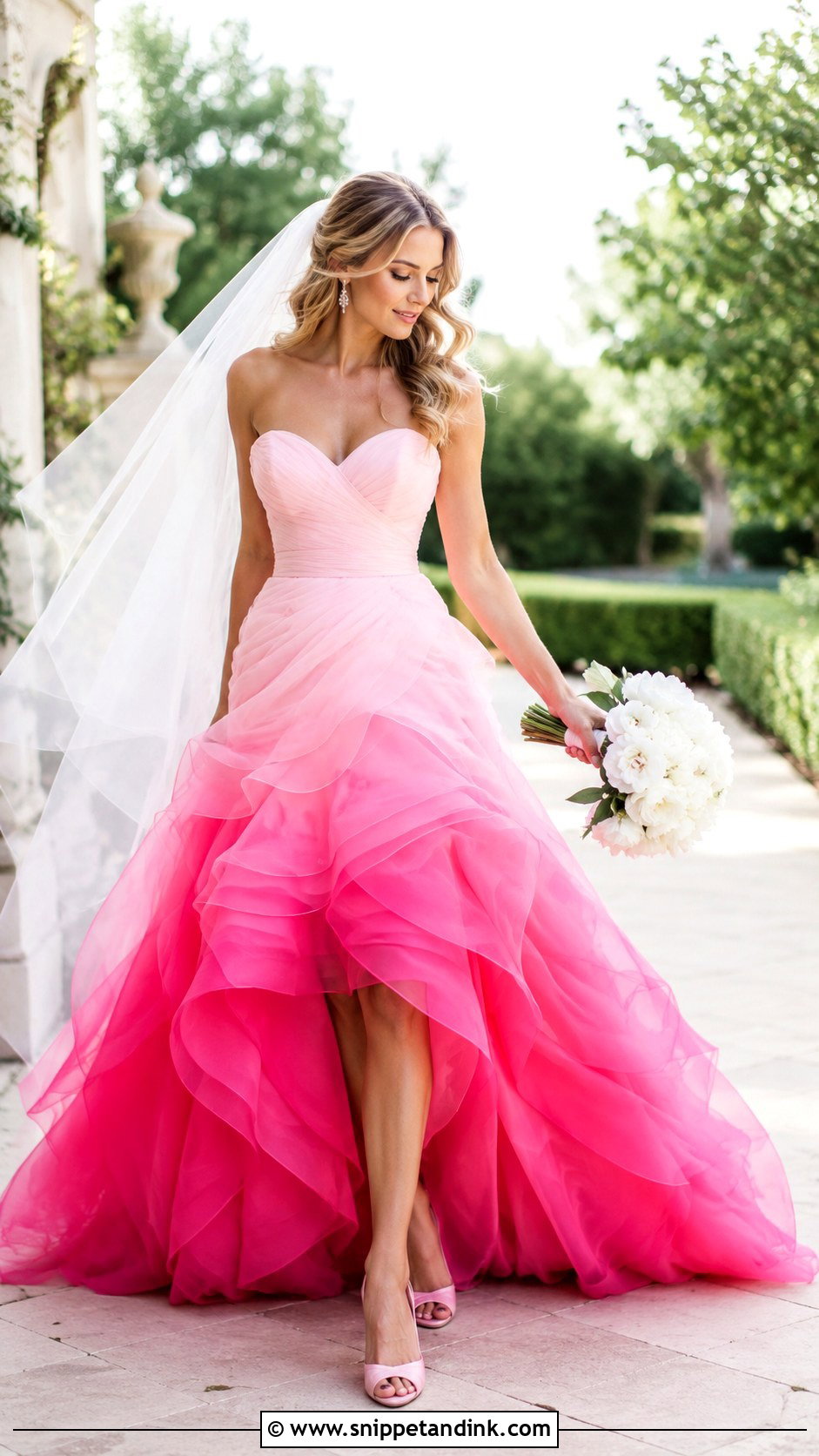 Hot Pink Ombre Wedding Dress - Snippet and Ink - 20 Hot Pink Wedding Dress Ideas