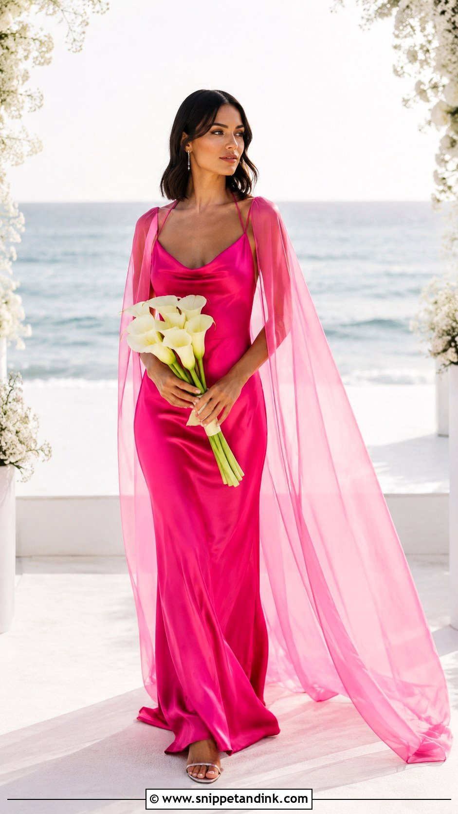 Hot Pink Silk Slip Wedding Dress - Snippet and Ink - 20 Hot Pink Wedding Dress Ideas