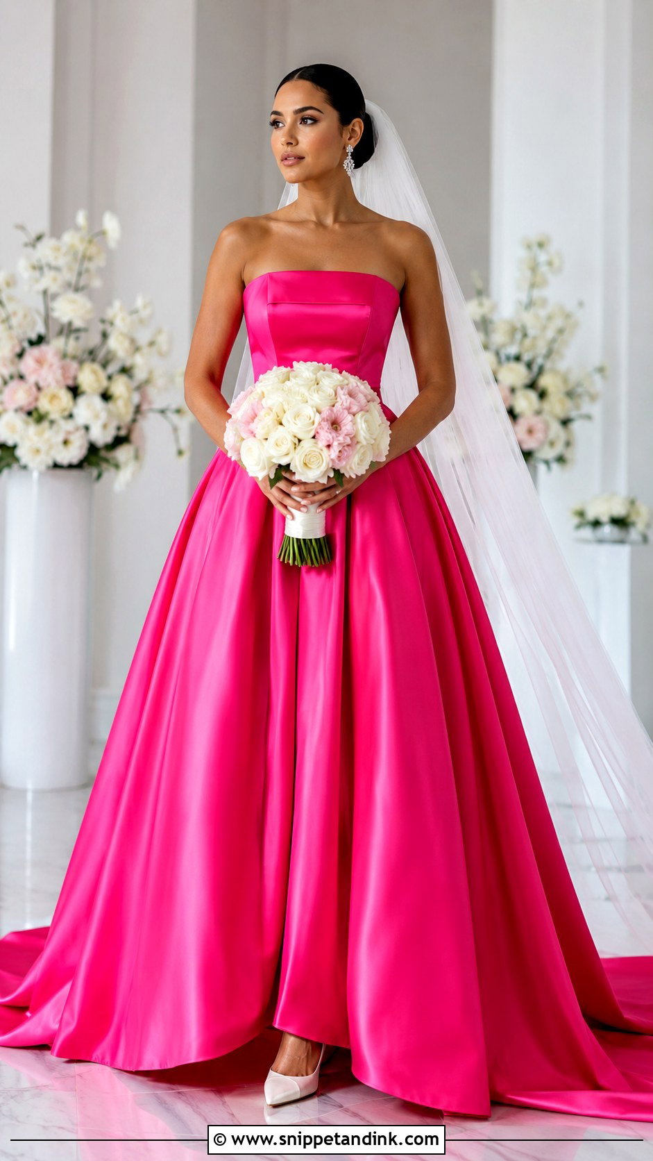 Hot Pink Wedding Dress - Snippet and Ink - 25 Pink Wedding Dresses