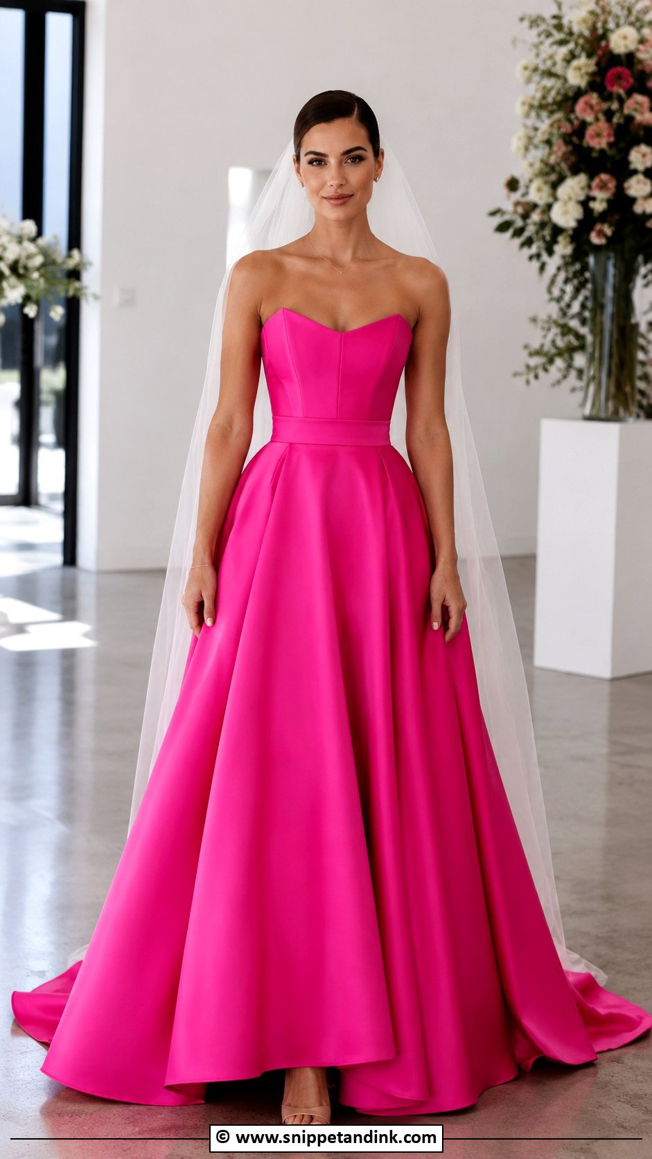 Hot Pink Wedding Dress - Snippet and Ink - 35 Pink Wedding Dress Ideas