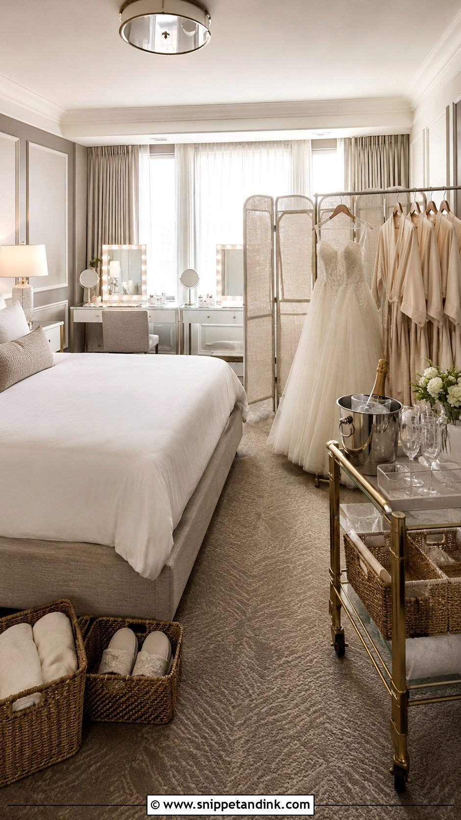 Hotel Room Bridal Suite - Snippet and Ink - 20 Bride Suite Ideas