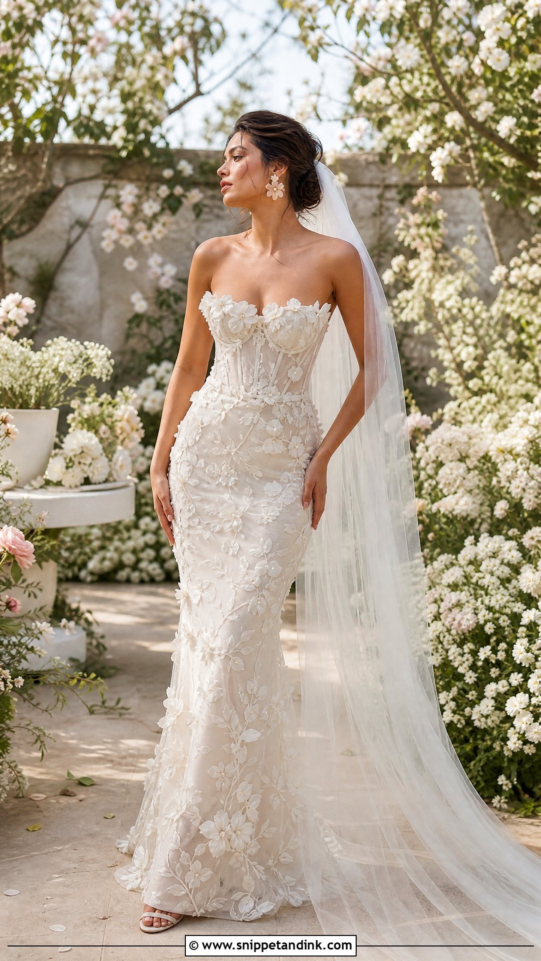 House of CB Floral Applique Wedding Dress - Snippet and Ink - 20 House of Cb Wedding Dress Ideas