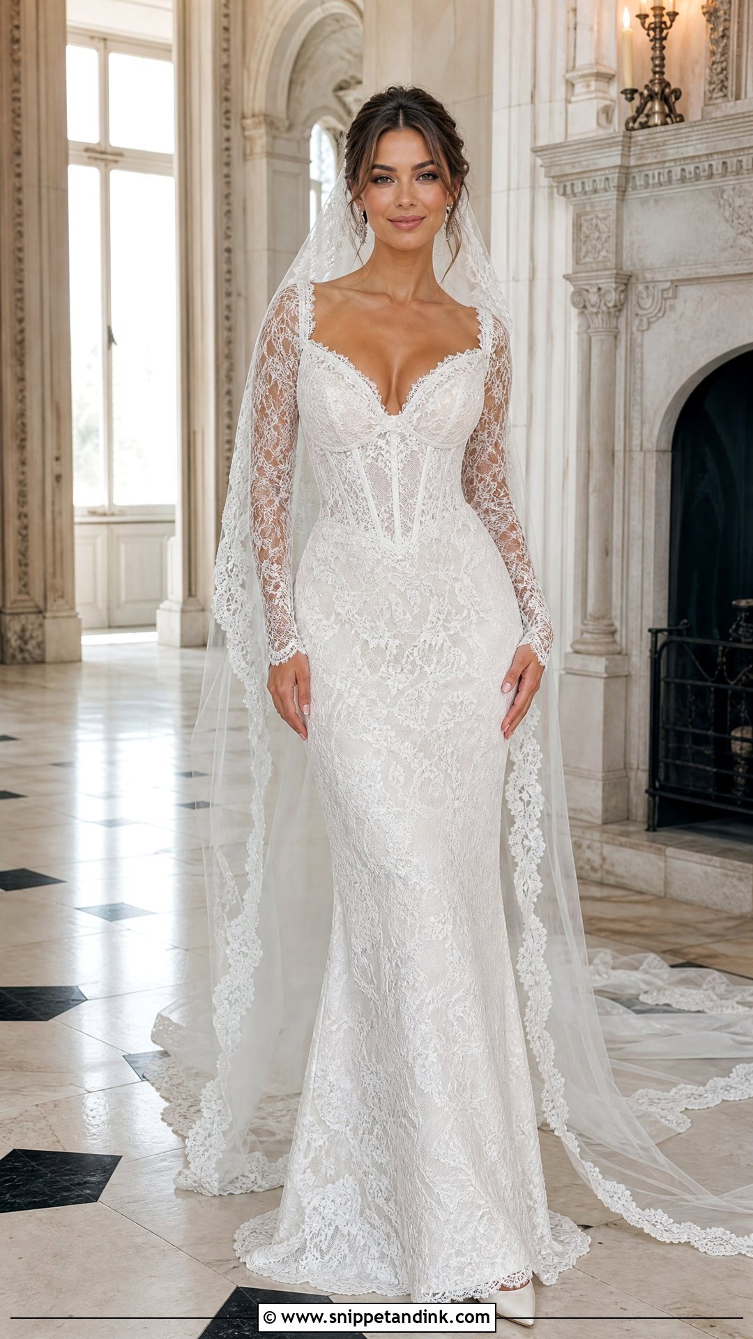 House of CB Long Sleeve Lace Wedding Dress - Snippet and Ink - 20 House of Cb Wedding Dress Ideas