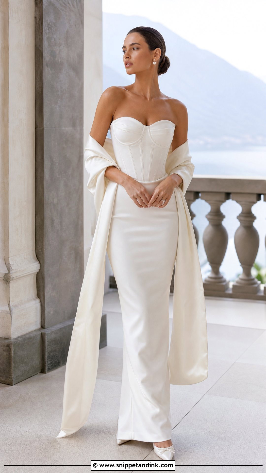 House of CB Wedding Dress With Bridal Shawl - Snippet and Ink - 20 House of Cb Wedding Dress Ideas