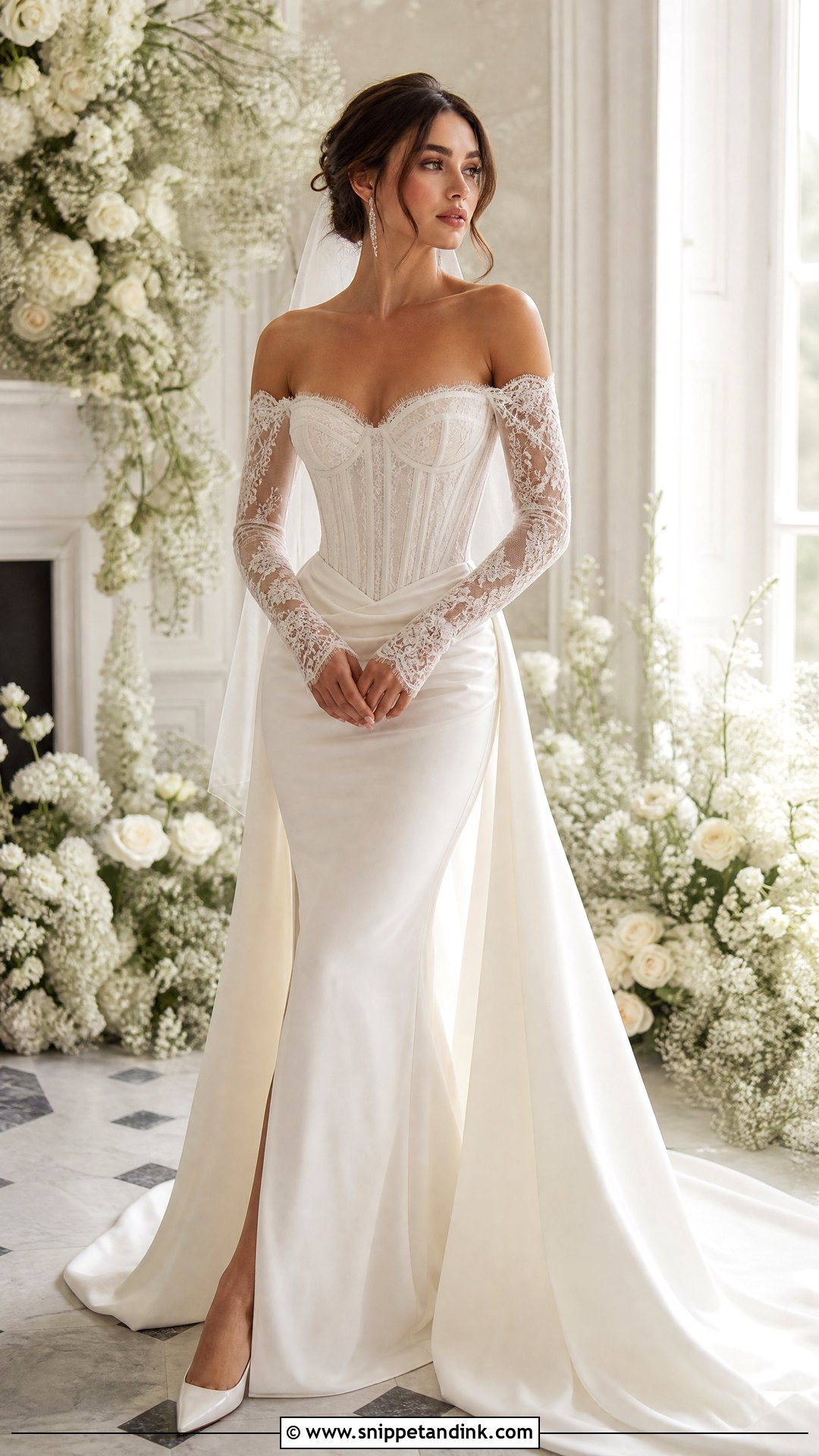 House of CB Wedding Dress With Detachable Sleeves - Snippet and Ink - 20 House of Cb Wedding Dress Ideas