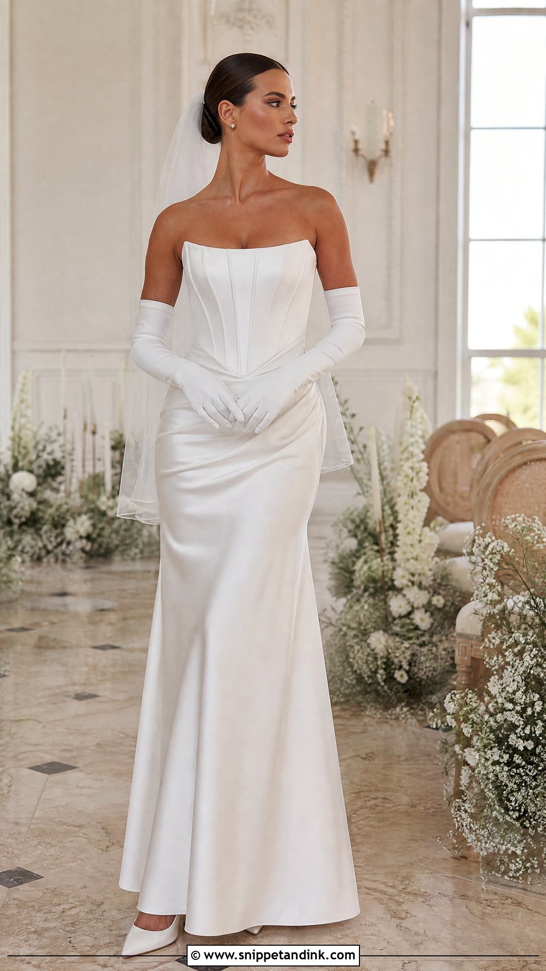 House of CB Wedding Dress With Gloves - Snippet and Ink - 20 House of Cb Wedding Dress Ideas