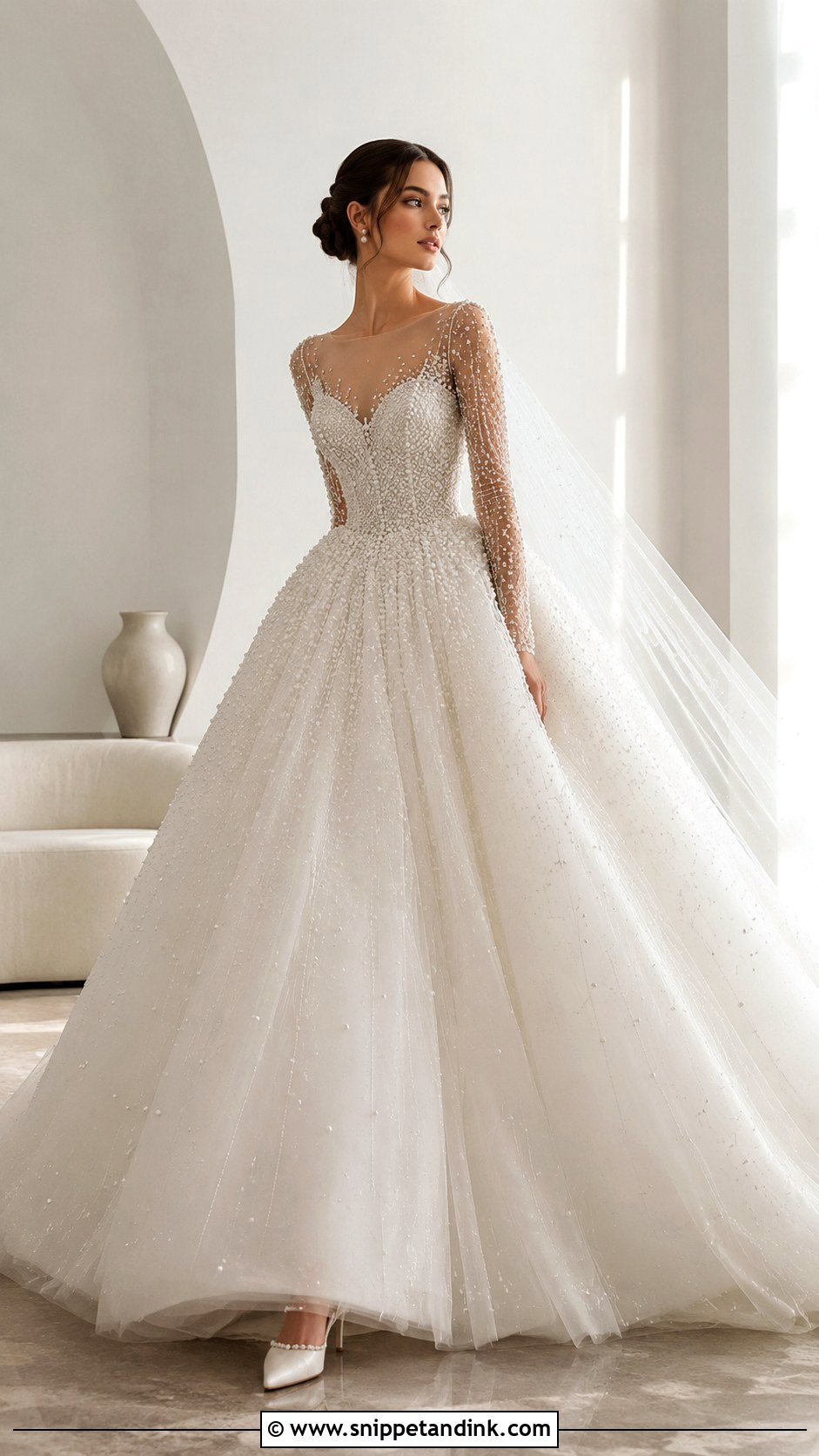 Huge Pearl Wedding Dress - Snippet and Ink - 25 Huge Wedding Dresses