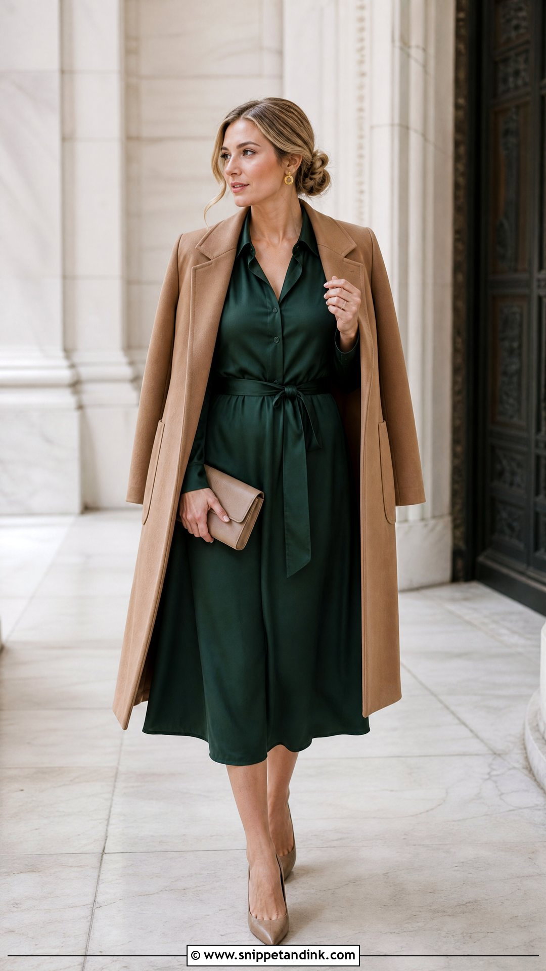 Hunter Green Shirt Dress - Snippet and Ink - 25 Fall Dresses to Wear to a Wedding