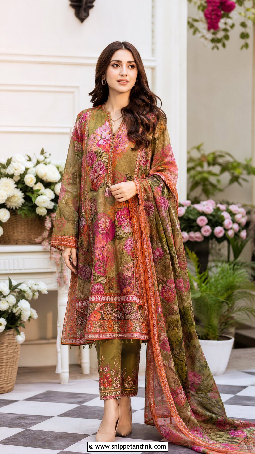Hussain Rehar Printed Formal Suit - Snippet and Ink - 25 Pakistani Designer Suits for Wedding