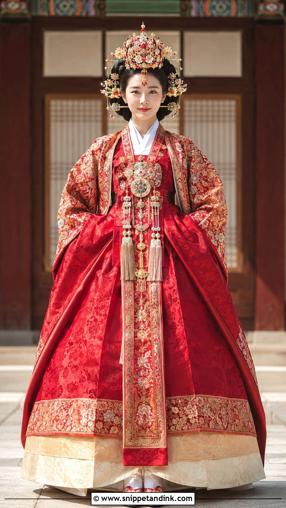 Hwagwan Crown Wedding Hanbok - Snippet and Ink - 25 Traditional Korean Wedding Dress Ideas
