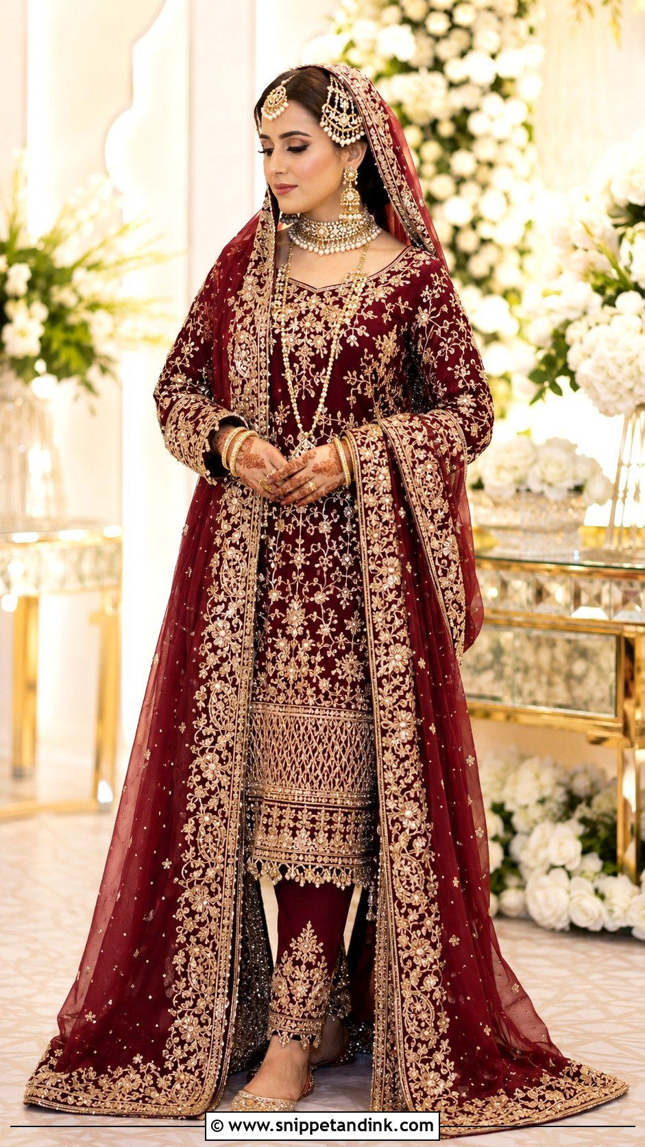 Hyderabadi Khada Dupatta Bridal Outfit - Snippet and Ink - 20 90s Indian Bride Ideas