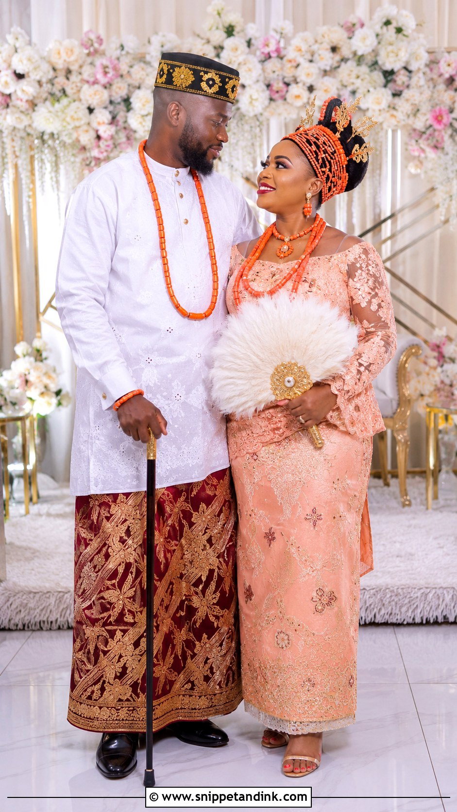 Ibibio Traditional Marriage Attire With Wrapper And Blouse - Snippet and Ink - 25 Traditional Marriage Attires in Nigeria Ideas