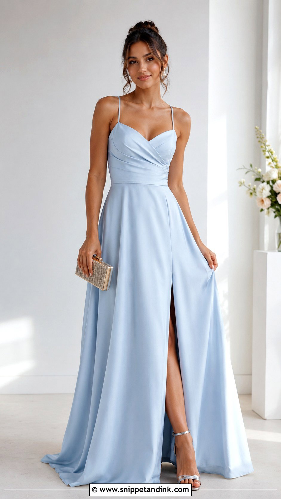 Ice Blue A Line Gown Outfit - Snippet and Ink - 25 Ice Blue Gown Ideas