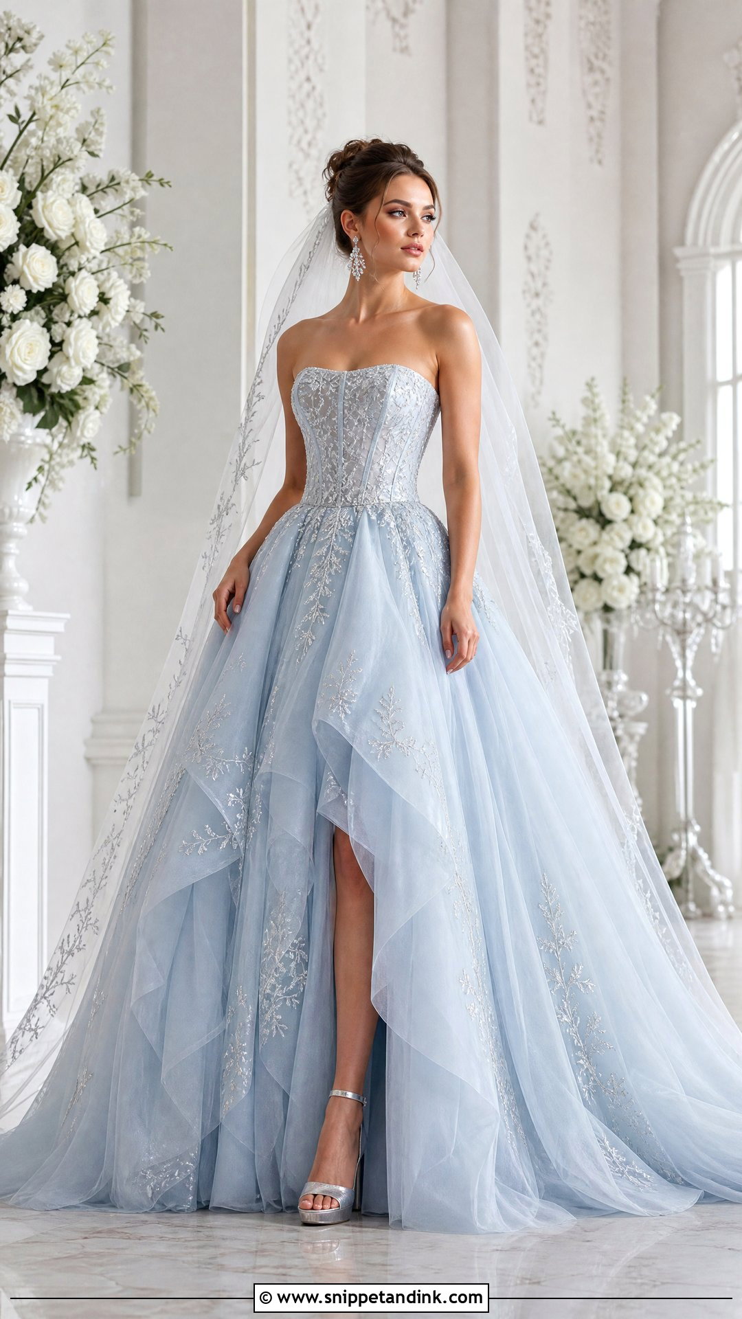 Ice Blue Ball Gown Wedding Dress - Snippet and Ink - 25 Ice Blue Wedding Dress Ideas