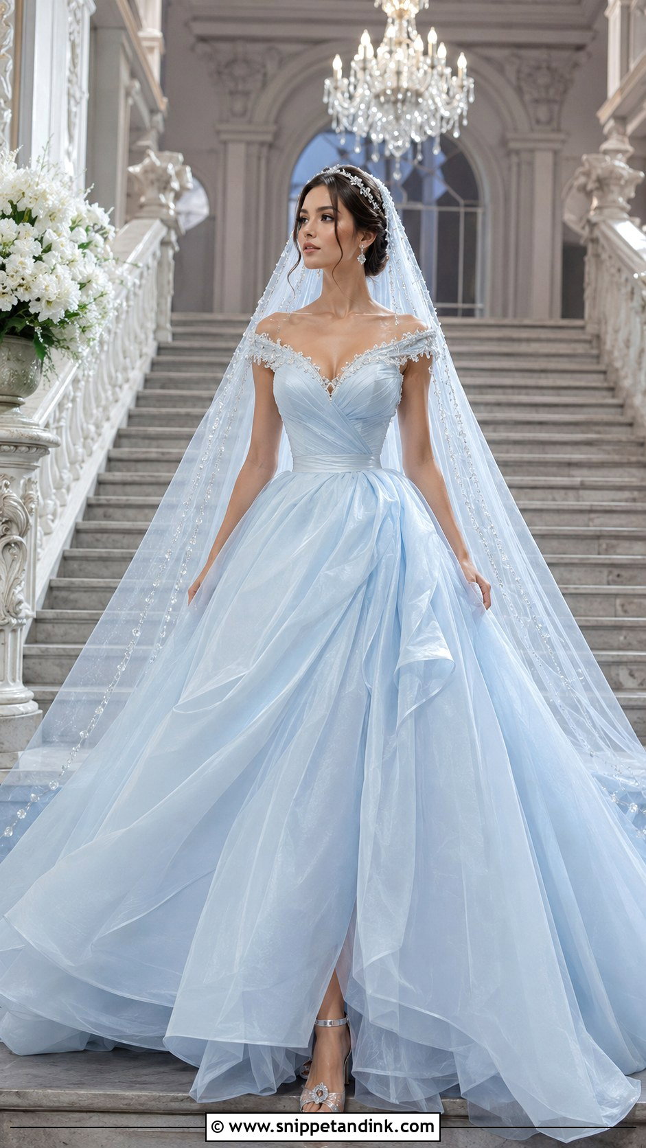 Ice Blue Ball Gown - Snippet and Ink - 20 Blue Bridal Gown Ideas