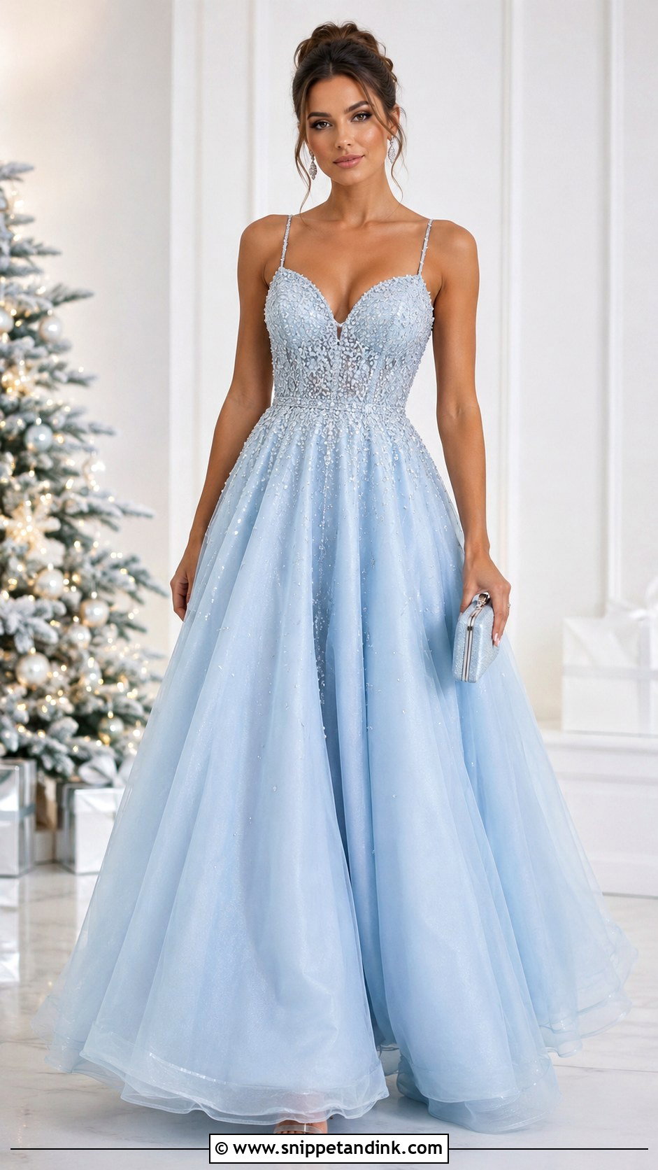 Ice Blue Beaded Ballgown - Snippet and Ink - 20 Blue Ballgown Ideas