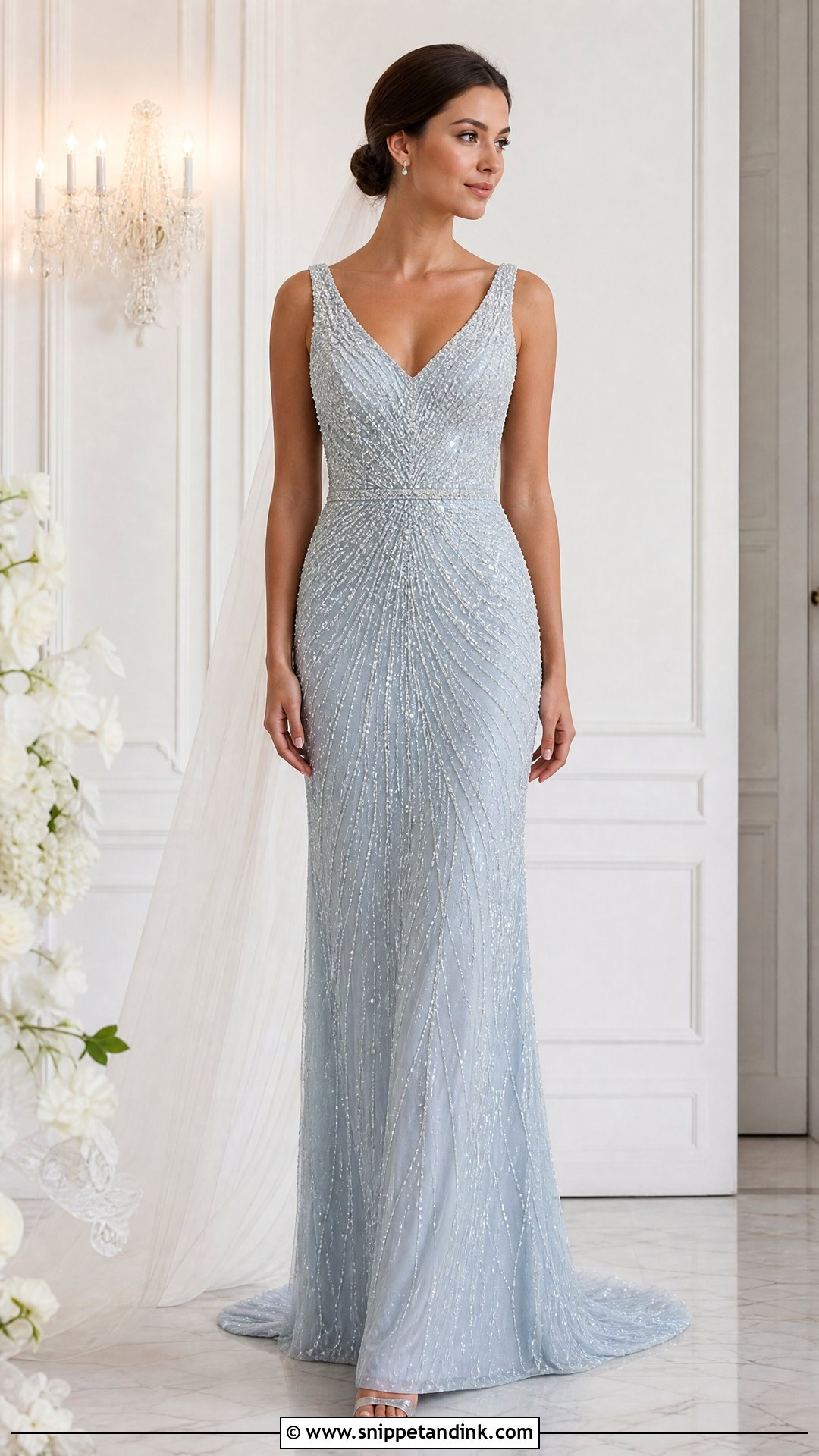 Ice Blue Beaded Wedding Dress - Snippet and Ink - 25 Ice Blue Wedding Dress Ideas