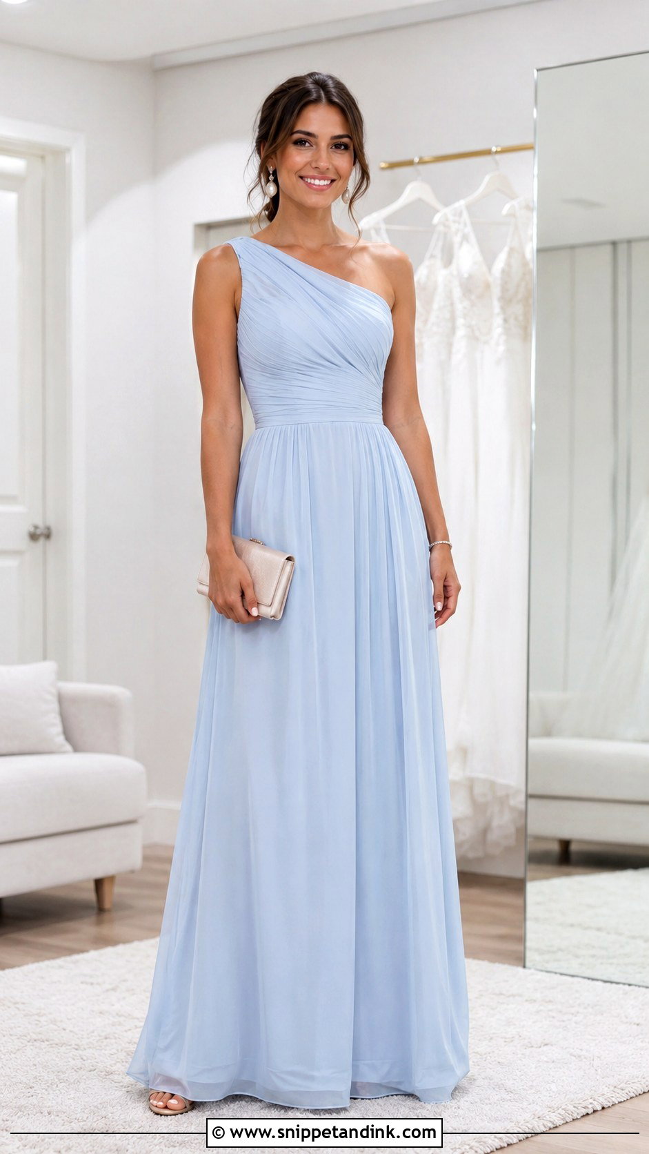 Ice Blue Bridesmaid Gown Outfit - Snippet and Ink - 25 Ice Blue Gown Ideas