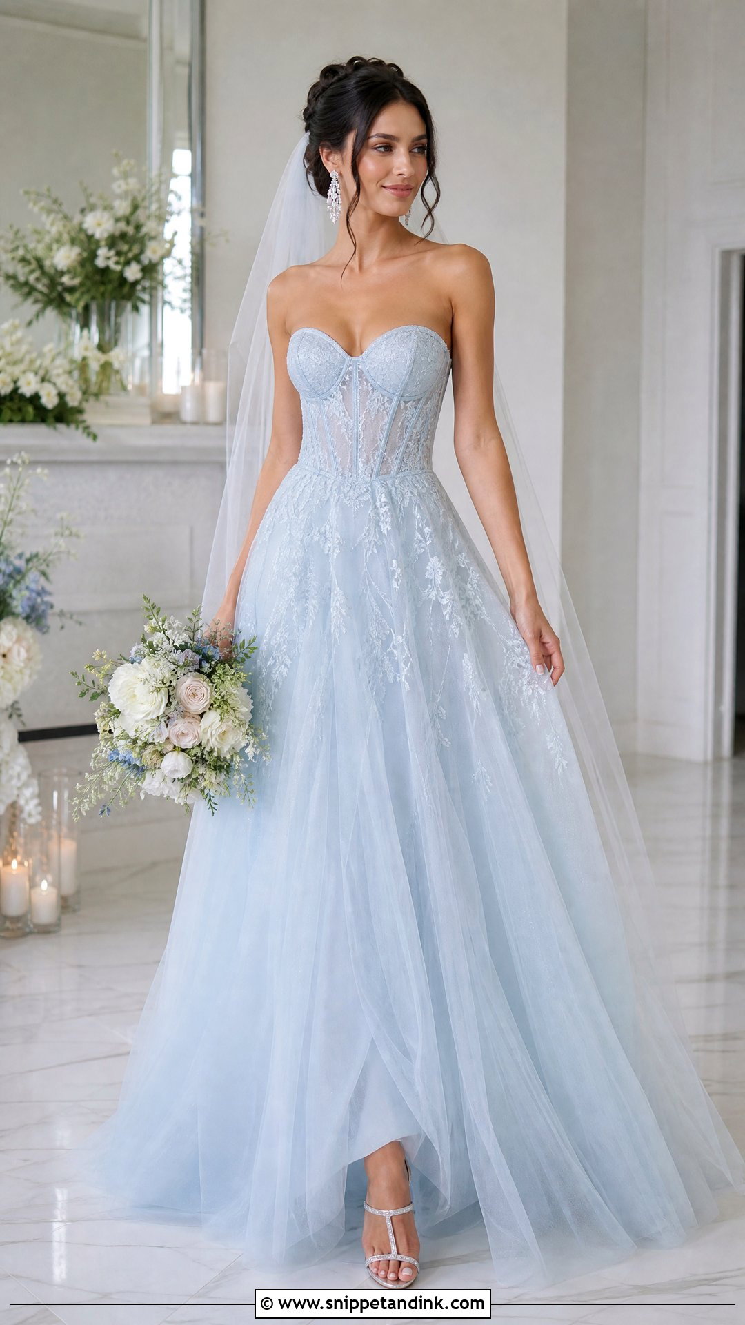 Ice Blue Corset Wedding Dress - Snippet and Ink - 25 Ice Blue Wedding Dress Ideas