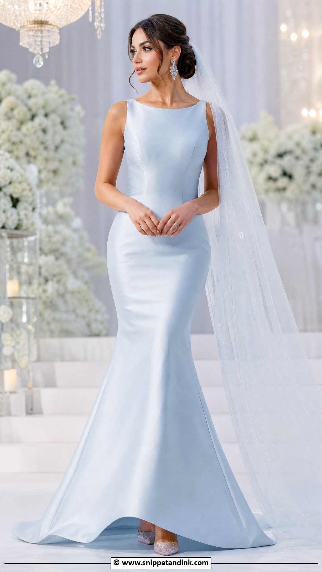 Ice Blue Mermaid Wedding Dress - Snippet and Ink - 35 Blue Wedding Dress Ideas
