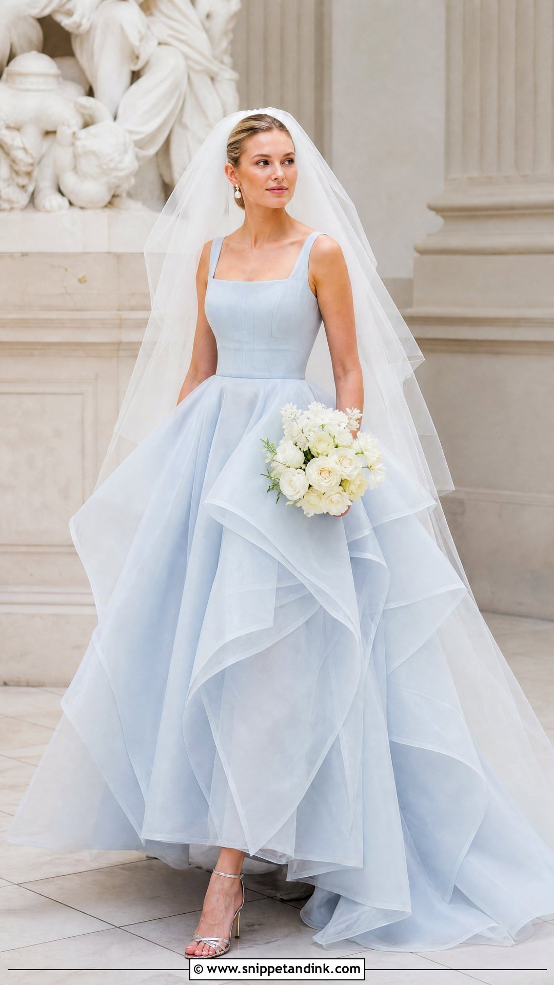 Ice Blue Organza Wedding Dress - Snippet and Ink - 25 Ice Blue Wedding Dress Ideas