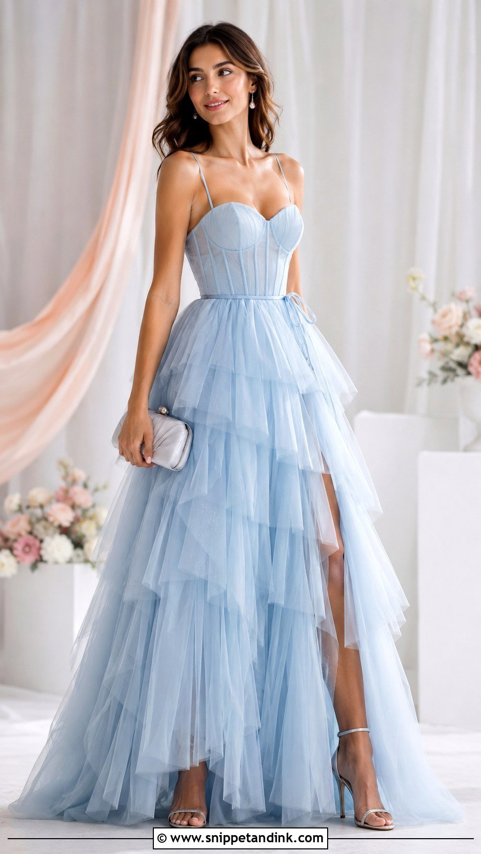 Ice Blue Tulle Gown Outfit - Snippet and Ink - 25 Ice Blue Gown Ideas